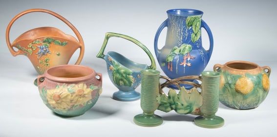 (6 PCS) ROSEVILLE POTTERY VESSELS