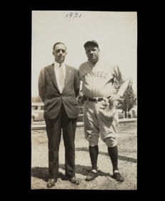 ORIGINAL UNIQUE 1931 PHOTO OF BABE RUTH AT SPRING TRAINING