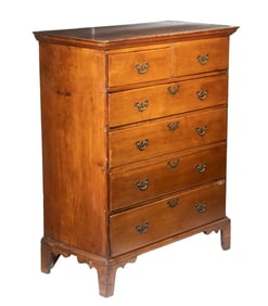SIX DRAWER COUNTRY CHIPPENDALE CHEST