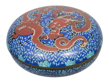 CHINESE CLOISONNE DRAGON BOX