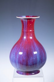 CHINESE FLAMBE-GLAZED YUHUCHUNPING VASE, 19TH C. OR EARLIER