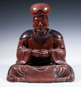 LARGE ALTAR FIGURE OF A CHNESE TAOIST PRIEST