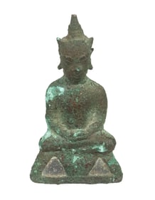 THAI BRONZE SEATED BUDDHA FIGURE