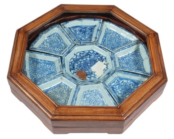 CHINESE BLUE & WHITE PORCELAIN SWEETMEAT SET