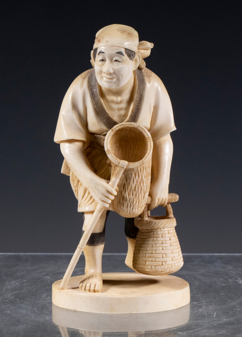 19TH C. JAPANESE MEIJI IVORY OKIMONO (1 of 3)