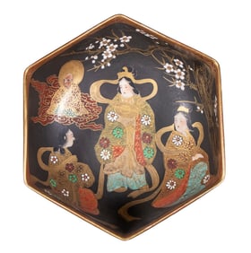 JAPANESE SATSUMA PORCELAIN HEXAGONAL BOWL