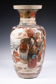 JAPANESE SATSUMA PORCELAIN FLOOR VASE