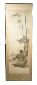 EARLY 20TH C. JAPANESE PAINTED SCROLL, FRAMED