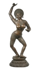LARGE EARLY BRONZE HINDU BRONZE TEMPLE STATUE