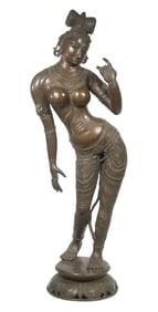 LARGE EARLY BRONZE HINDU BRONZE TEMPLE STATUE