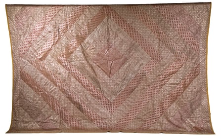 INDIAN SARI/SAREE METALLIC THREAD CLOTH LINED AS TABLECLOTH