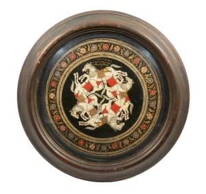 INDO-PERSIAN MUGHAL STYLE HAND-PAINTED PAPER MACHE PLAQUE