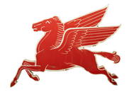 1950S LARGE MOBIL OIL PEGASUS ENAMELED SIGN