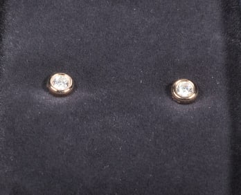 TIFFANY & CO. PR TIFFANY & CO. 18K GOLD DIAMOND STUD EARRINGS