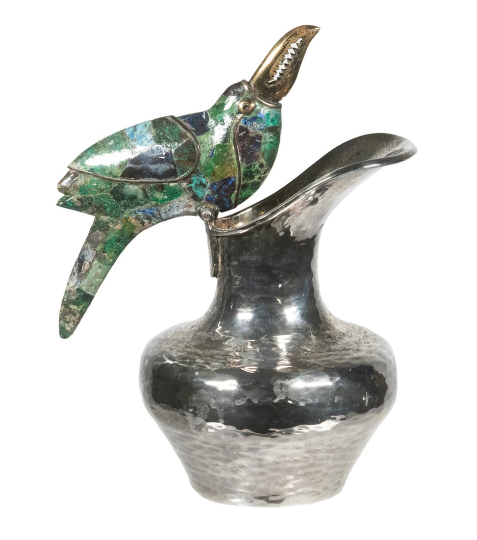 LOS COSTILLO TAXCO SILVER-PLATE TOUCAN JUG (1 of 3)