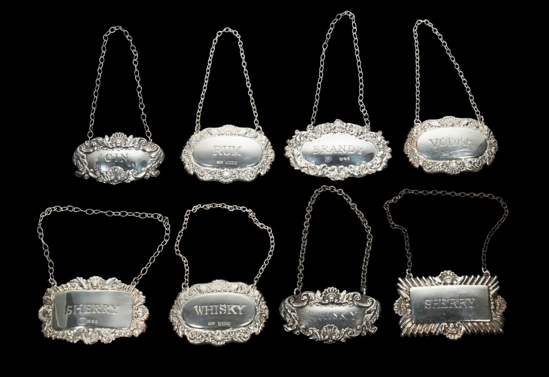 (8) ENGLISH STERLING LIQUOR LABELS (1 of 3)