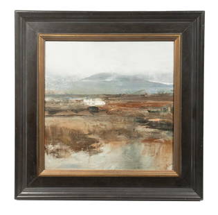 TIMOTHY WILSON (CONTEMPORARY MAINE): Blue Hill, 2019, oil on canvas over panel, unsigned on face, signed, titled and dated verso, gallery price: $2,100, in black molded panel frame with gilt liner.From the estate of Marilyn Coburn. OS: 2