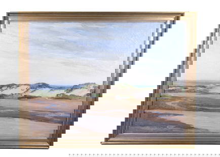 MARY CABLE BUTLER (PA, 1865-1946): Clam Flats, oil on canvas, signed lower left, label verso from PAFA 141st Annual Exhibition of Paintings and Sculpture, Jan 26-Mar 3, 1946, giving title and Philadelphia address. Also with label from