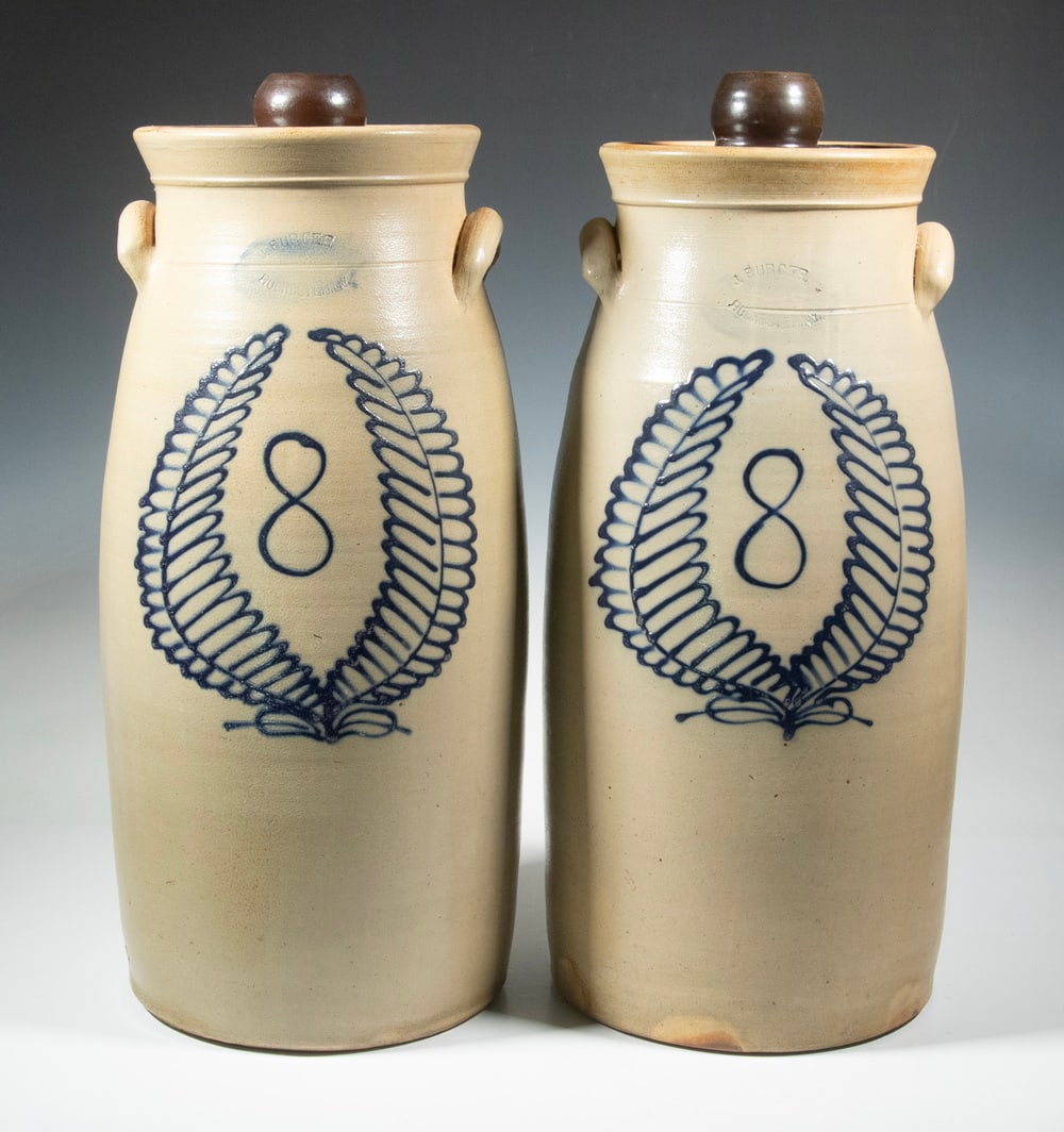 RARE PR J. BURGER, ROCHESTER 8-GALLON CHURNS (1 of 3)