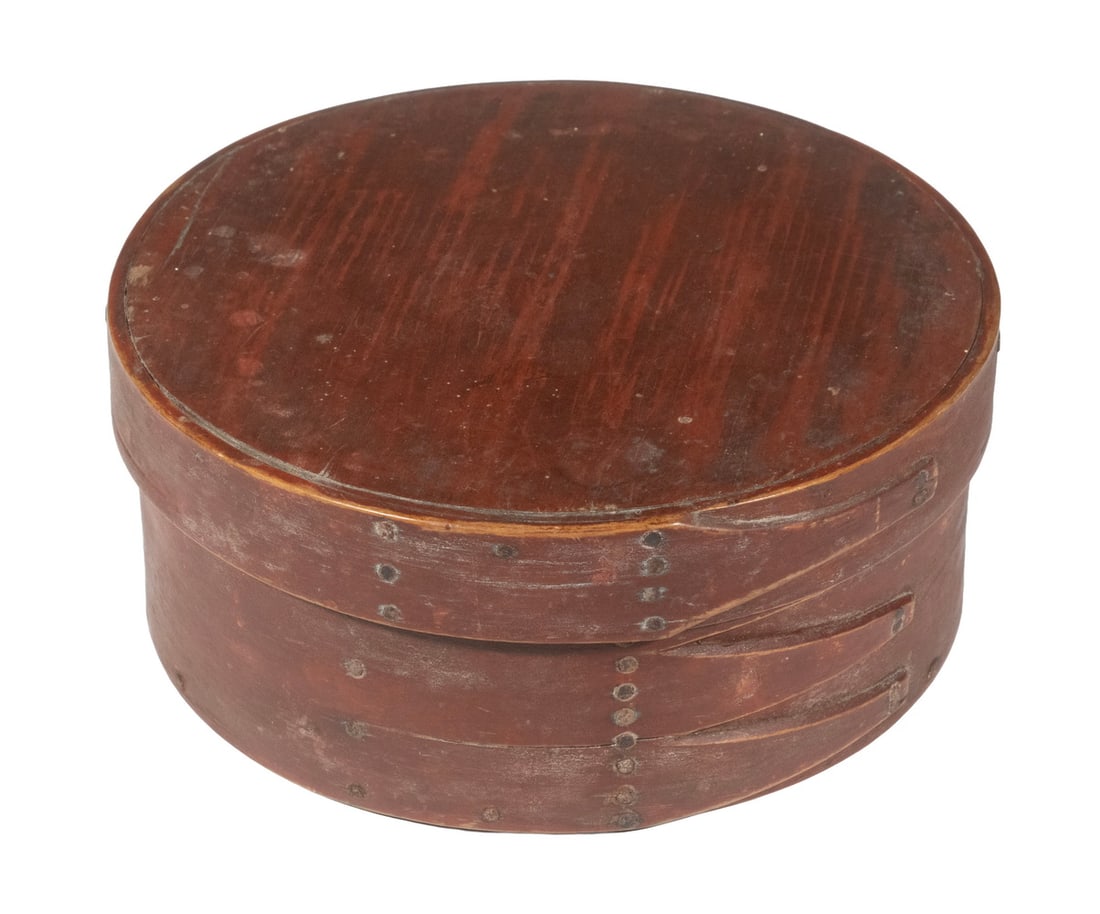 19TH CENTURY RED-PAINTED PANTRY BOX WITH FINGER LAPS (1 of 2)