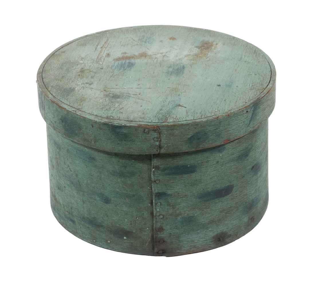 EARLY 19TH CENTURY BLUE-GREEN PAINTED PANTRY BOX (1 of 2)