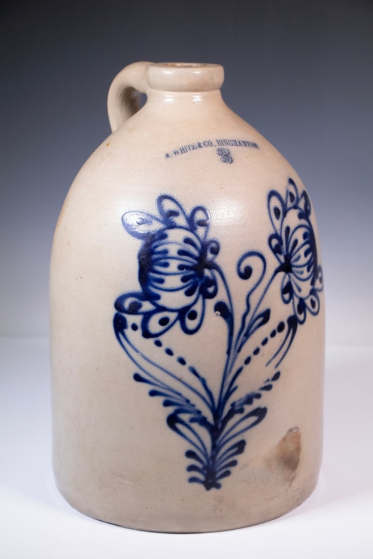 N. WHITE & CO. BINGHAMTON STONEWARE JUG (1 of 3)
