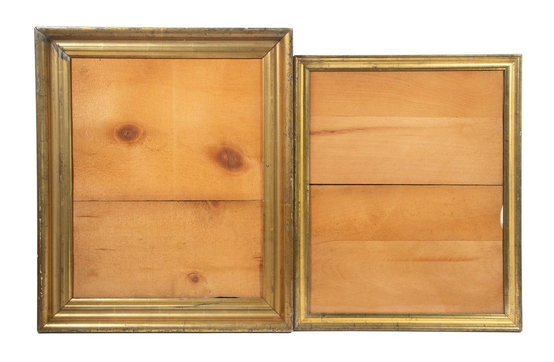 (2) 19TH C. AMERICAN LEMON GOLD FRAMES, EMPTY, UNMATCHED (1 of 1)
