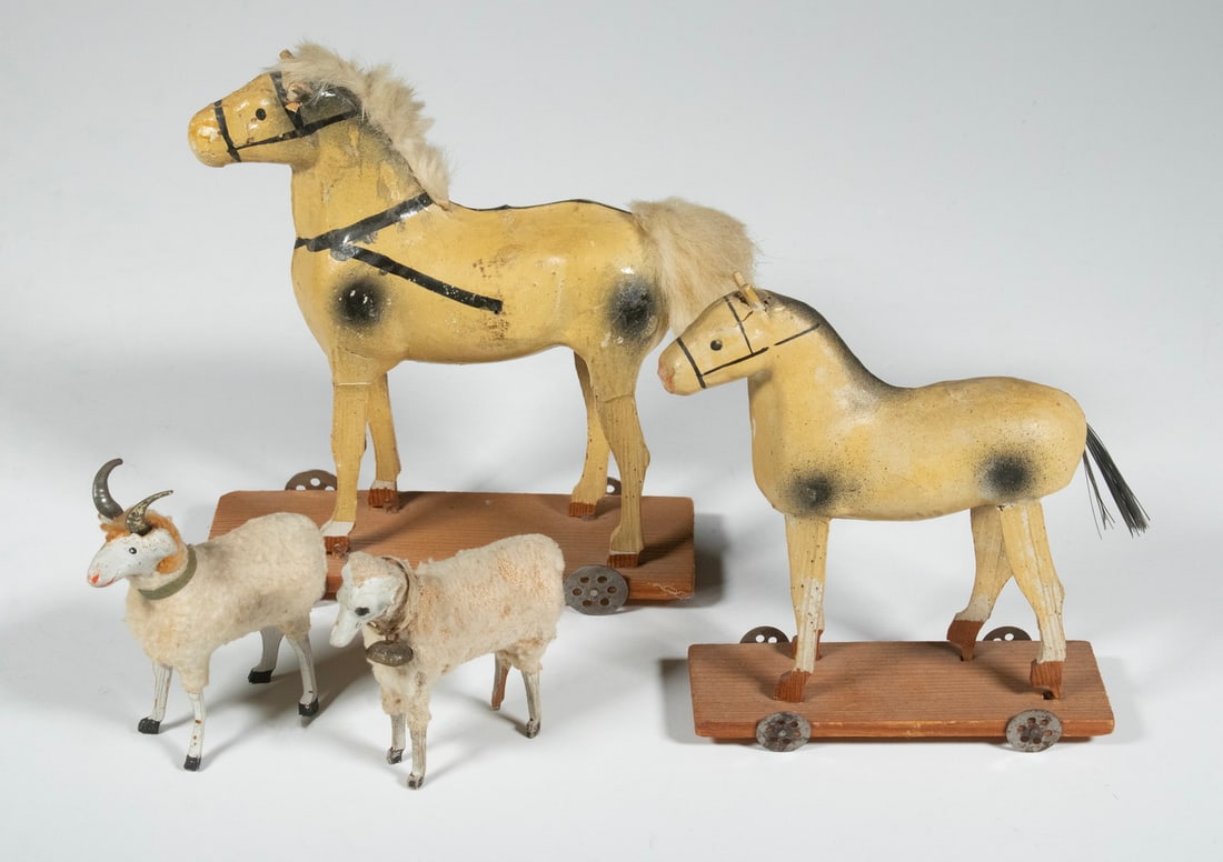 (4) ANTIQUE GERMAN ANIMAL TOYS (1 of 1)