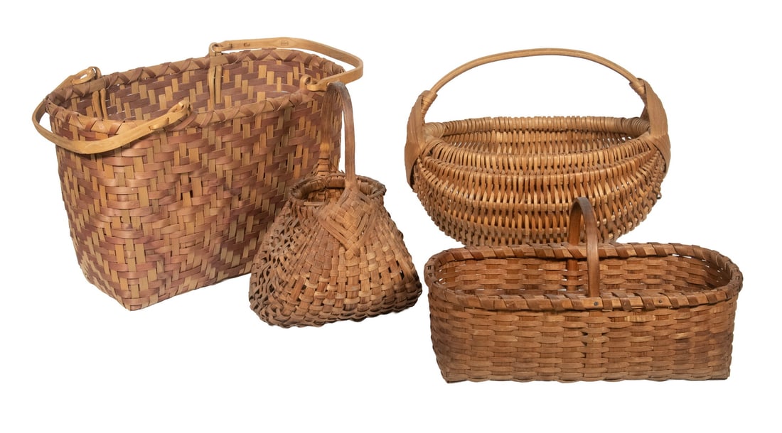 (4) ANTIQUE MAINE HANDMADE BASKETS (1 of 1)