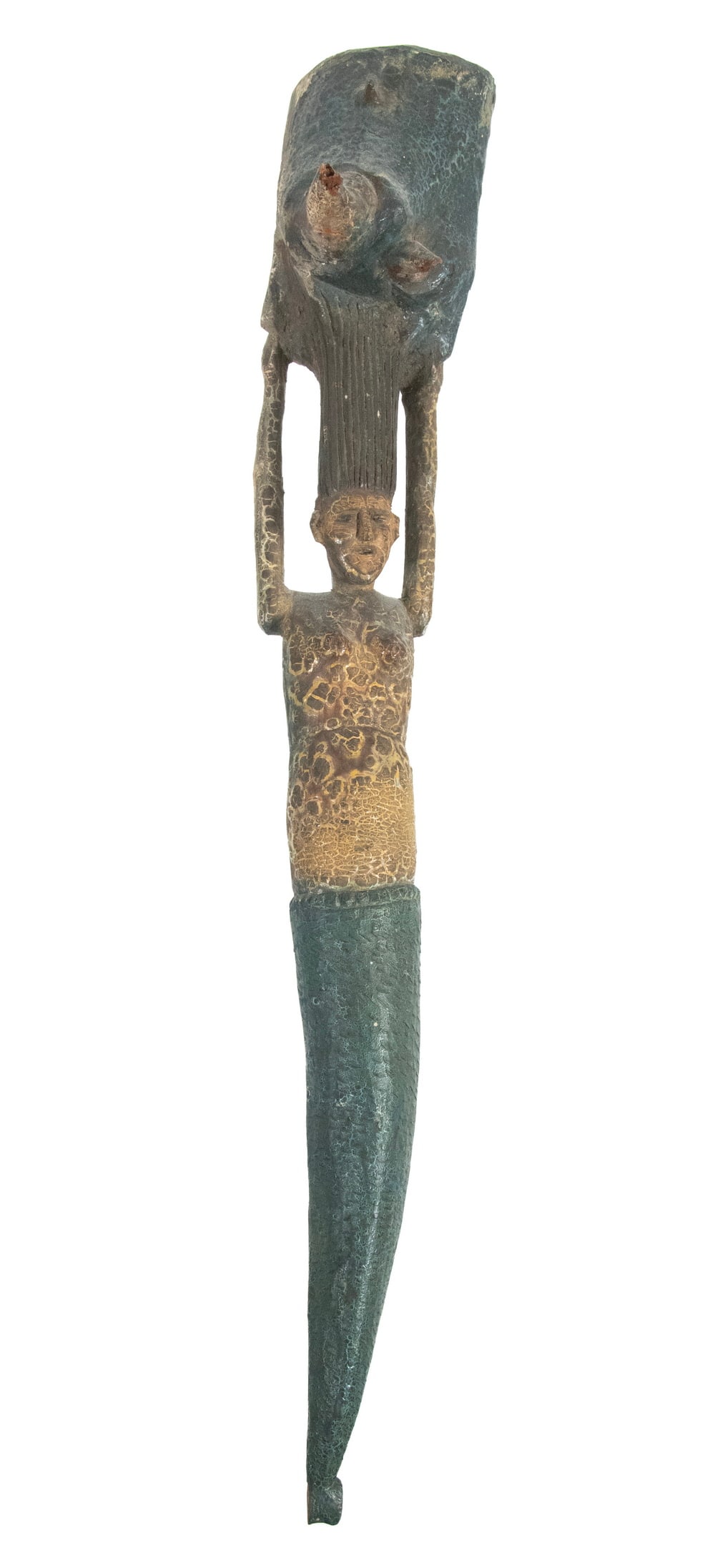 FOLK ART DRIFTWOOD MERMAID SCULPTURE (1 of 1)