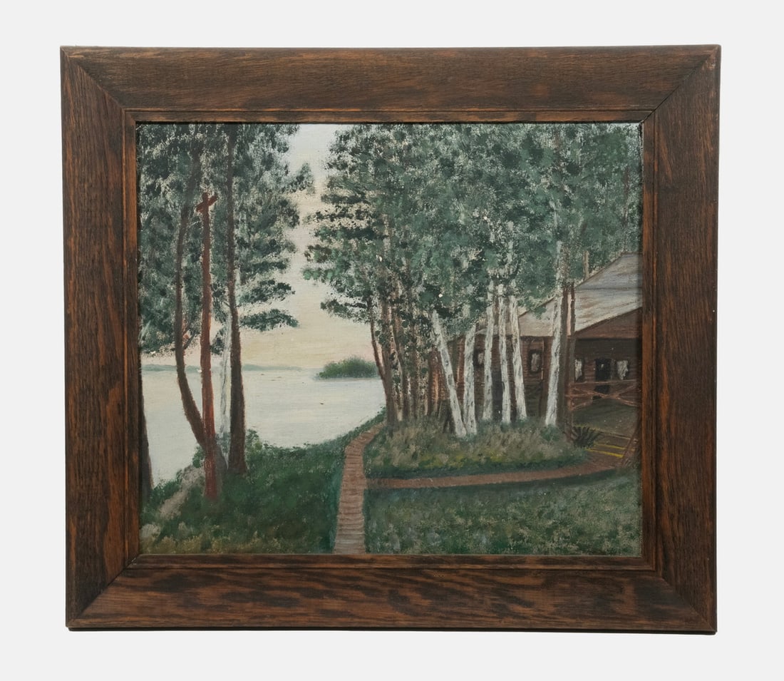 NAIVE PAINTING OF A MAINE COASTAL CABIN (1 of 3)