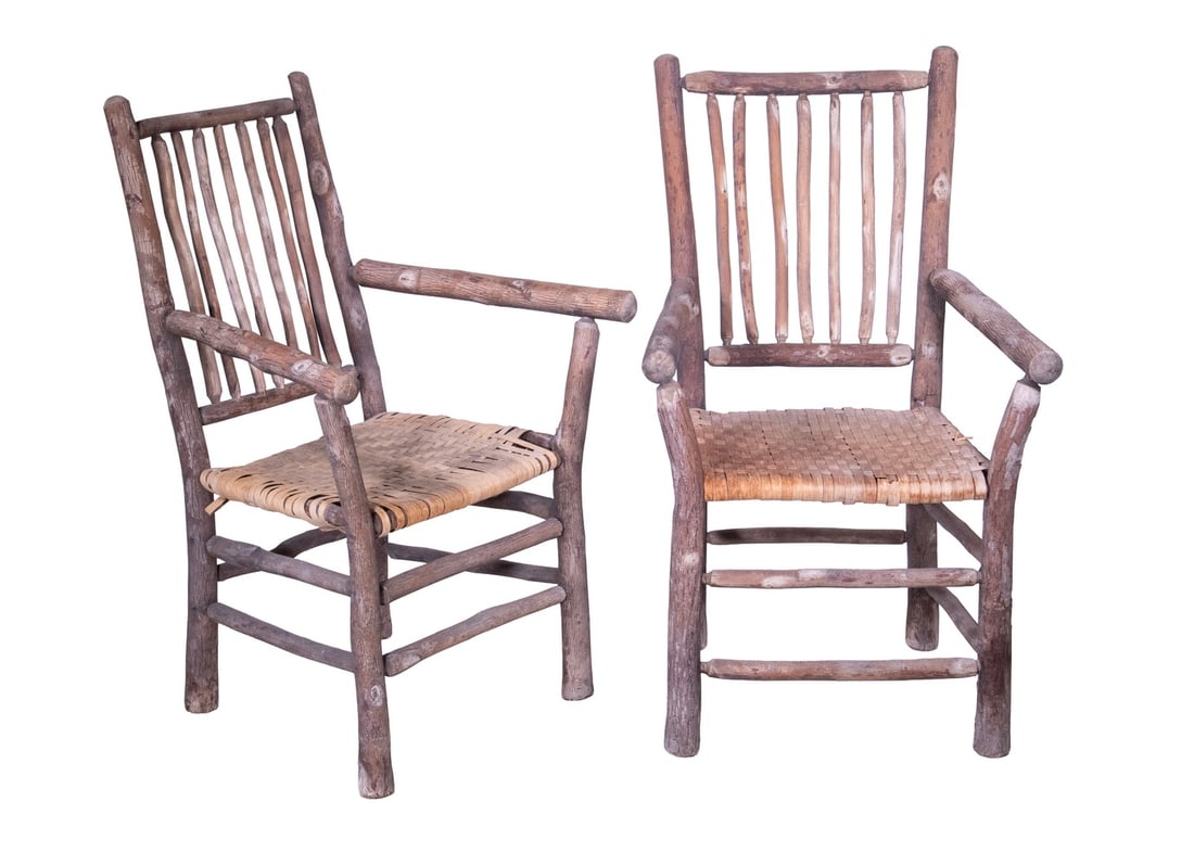 PR ADIRONDACK WOVEN SPLINT SEAT ARMCHAIRS (1 of 3)