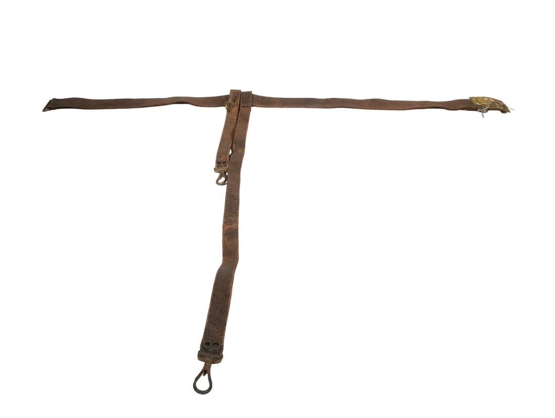 IDENTIFIED UNION MAINE 6TH REGT NCO BELT BUCKLE: 1840 non-commissioned officer (NCO) sword, Leather Sword Belt With Eagle Square Buckle in gilt brass, leather is worn, but includes both drop straps and hardware. Probably obtained by Goodwin when adv