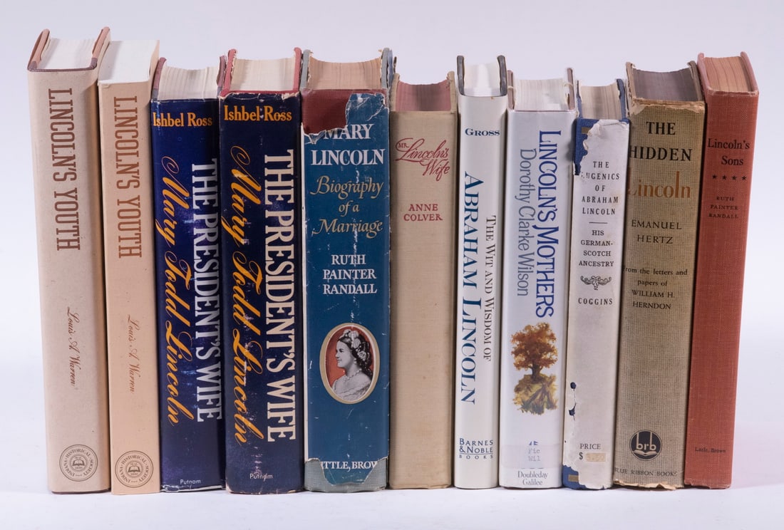 (11) BOOKS ON LINCOLN'S FAMILY (2 DUPLICATES): Including: "Lincoln's Sons" by Ruth Painter Randall, 1955; PLUS "The Wit and Wisdom of Abraham Lincoln" by Anthony Gross, 1992; PLUS "Lincoln's Mothers" by Dorothy Clarke Wilson, 1981; PLUS "The Eugen