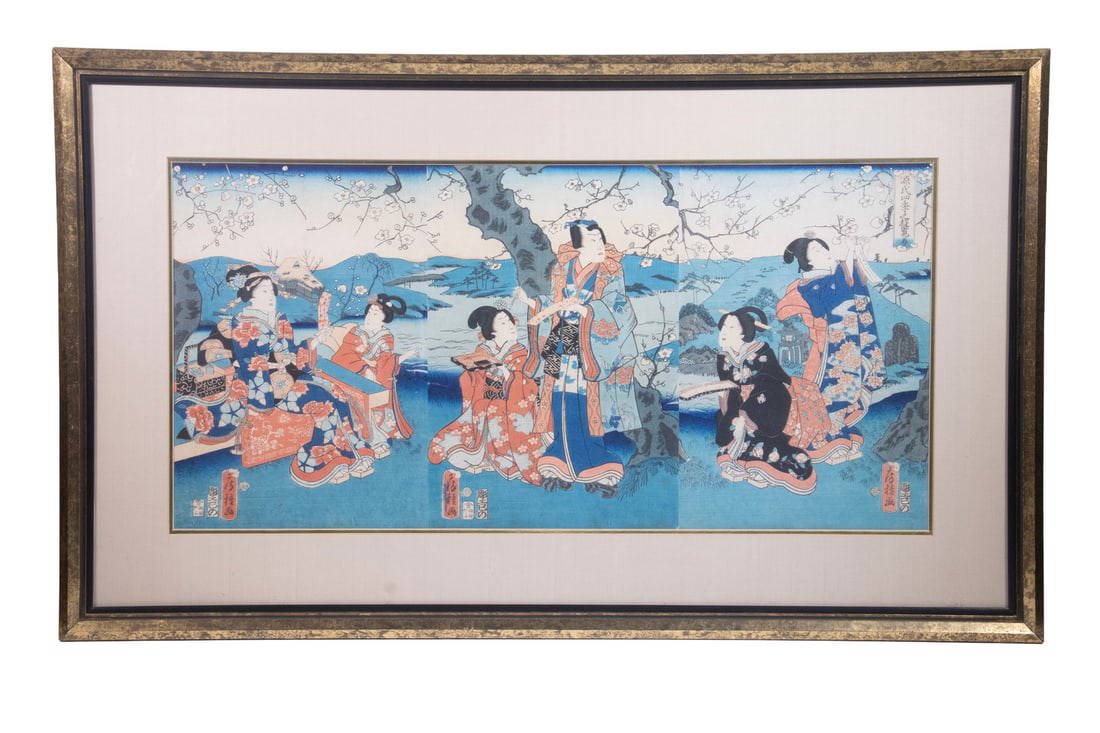 UTAGAWA FUSATANE (ACTIVE 1854–1889), TRIPTYCH WOODBLOCK PRINT, 1863