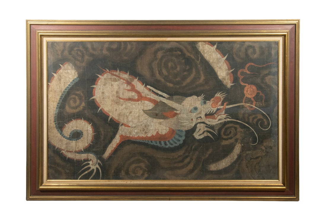 HORIZONTAL DRAGON PAINTING, POSSIBLY JAPANESE 19TH CENTURY OR EARLIER
