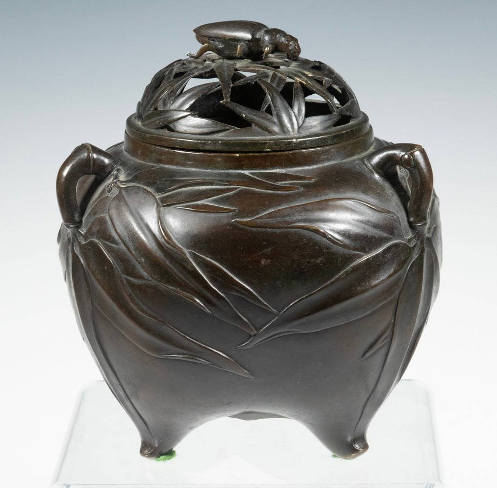 JAPANESE BRONZE INCENSE BURNER, MEIJI PERIOD
