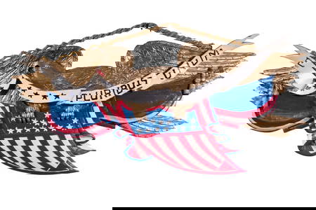 CARVED & PAINTED EAGLE PLAQUE BY J.R. PEACOCK