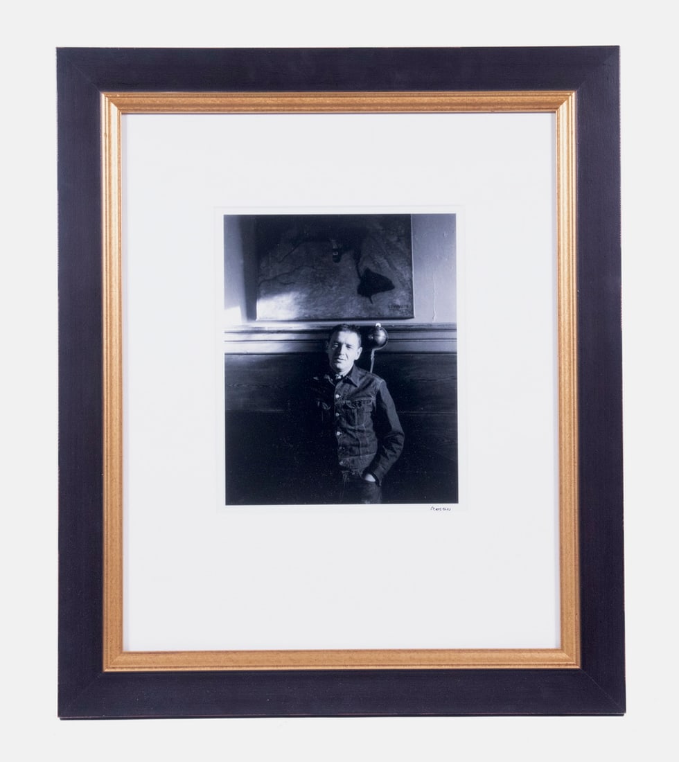JACK ROSEN (1923-2006): Andrew Wyeth, undated, silver gelatin print, signed lower right, in black panel frame with gilt liner, museum mount under UV plexiglass. Fine condition. OS: 23 1/4 x 19 1/2 in. (59.1 x 49.5 cm.) SS: 1