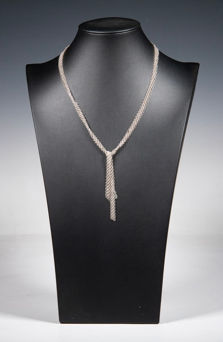 TIFFANY & CO. ELSA PERETTI STERLING SILVER MESH NECKLACE (1 of 2)