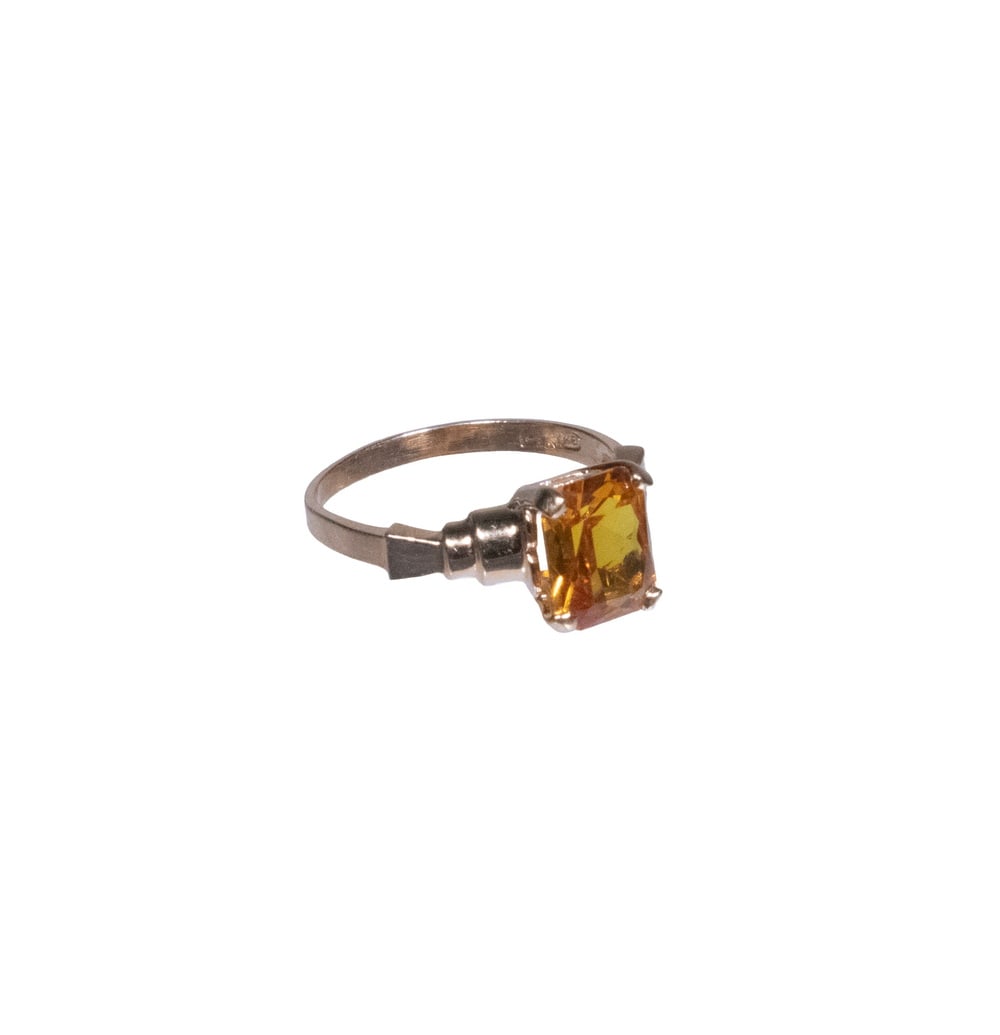 VINTAGE 14K GOLD AND CITRINE RING (1 of 1)