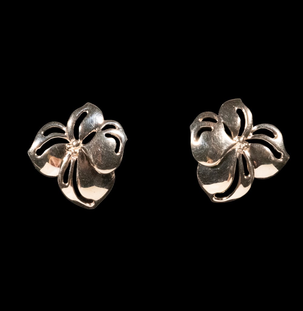 PR 14K YELLOW GOLD FLORAL EARRINGS (1 of 1)