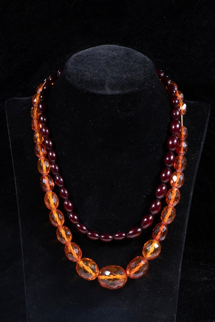 (2) BAKELITE BEAD NECKLACES, C. 1920s (1 of 1)