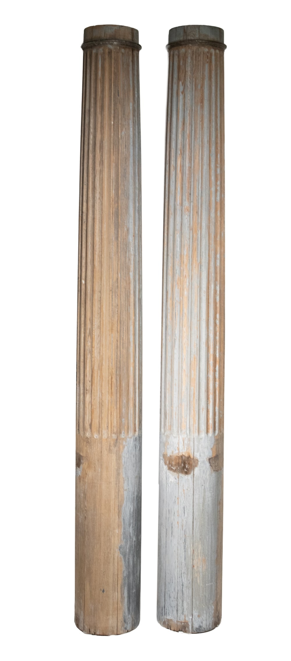 PR 19TH C. CARVED SOFTWOOD COLUMNS (1 of 1)