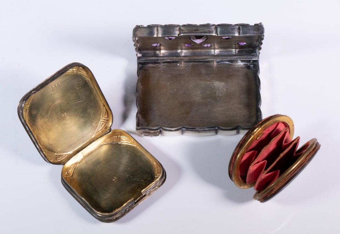 (3) SMALL SILVER MOUNTED BOXES - 2
