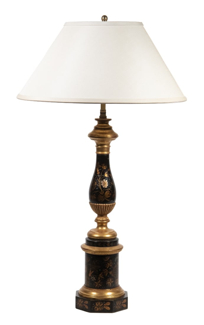 VINTAGE GILT AND PAINTED WOOD TABLE LAMP (1 of 1)