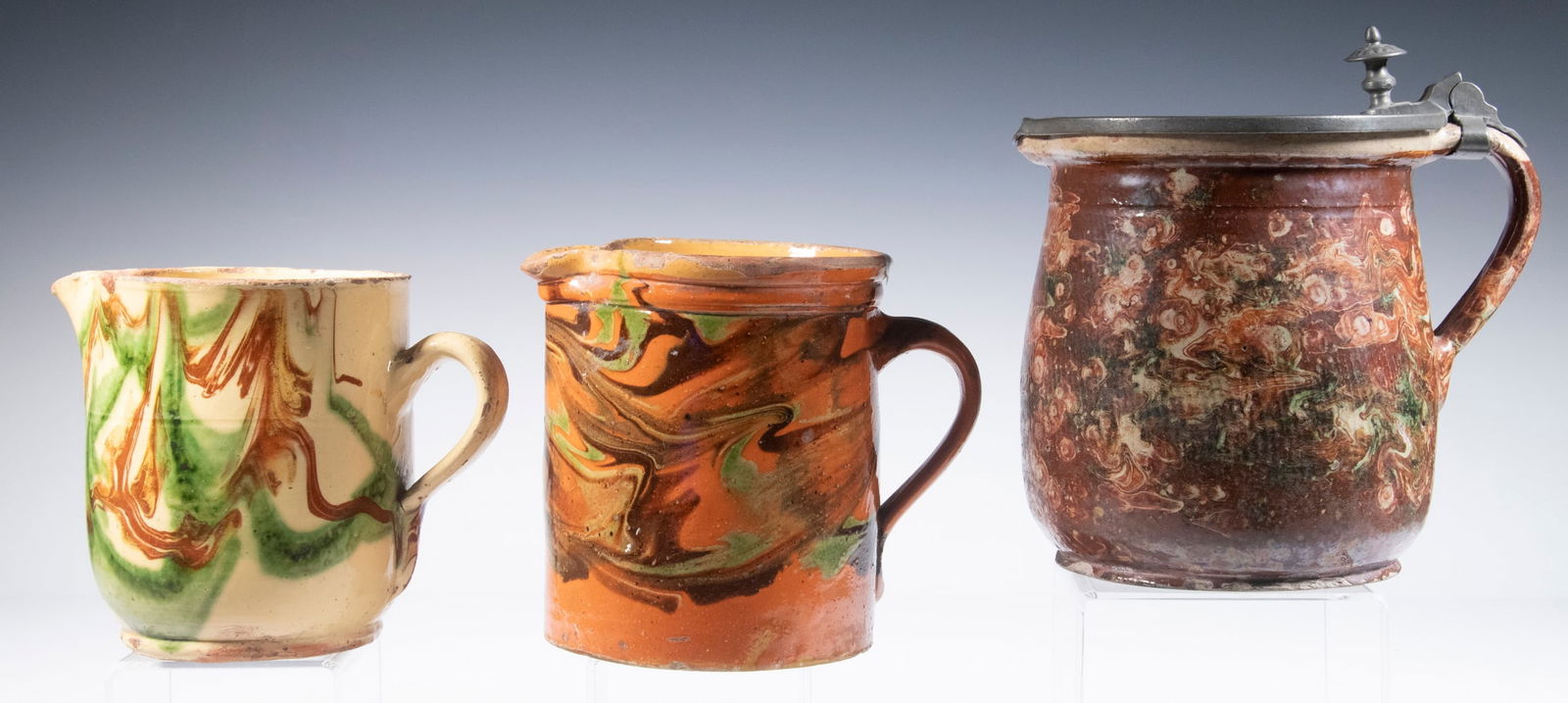 (3) CONTINENTAL COUNTRY POTTERY JUGS (1 of 2)