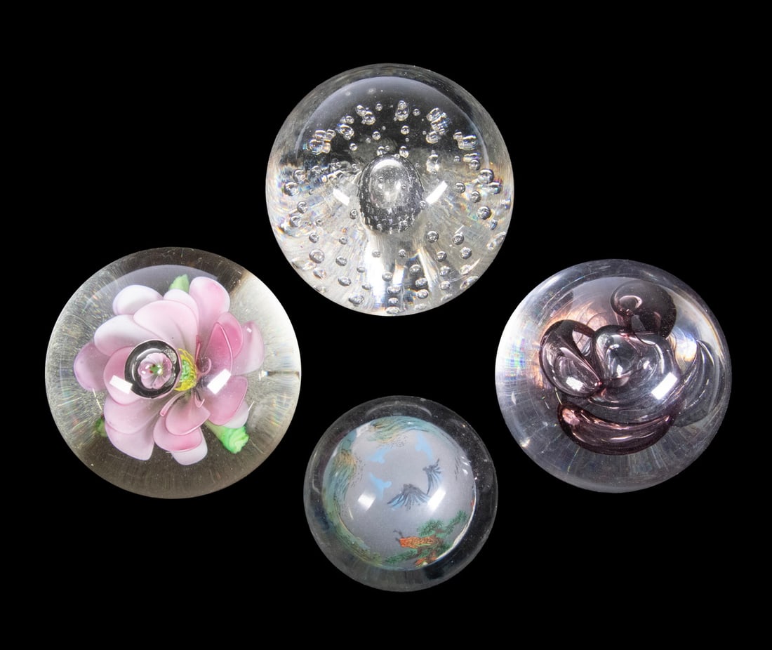 (4) ART GLASS PAPERWEIGHTS (1 of 1)