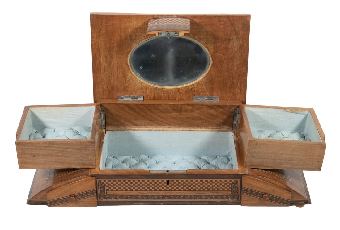 19TH C. TUNBRIDGE WARE JEWELRY BOX - 2