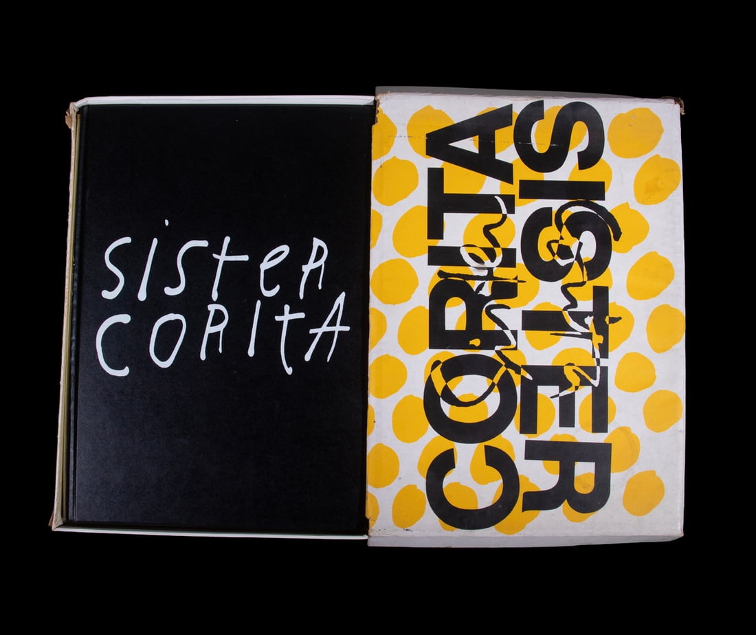 SISTER CORITA (MA/IA, 1918-1986): Sister Corita by Sister Mary Corita Kent, Harvey Cox and Samuel A. Eisenstein folio book of original lithograph prints, containing 31 loose prints(missing 3), with hardbound book, Pilgrim Press,